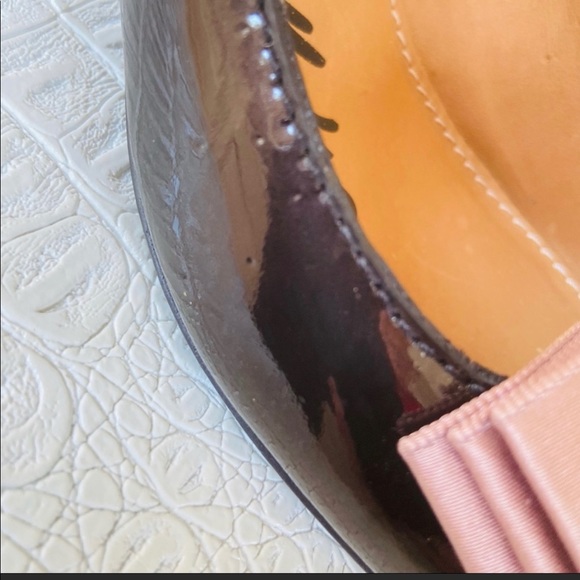 Lanvin metallic deep brown patent pump with bow - Picture 6 of 6